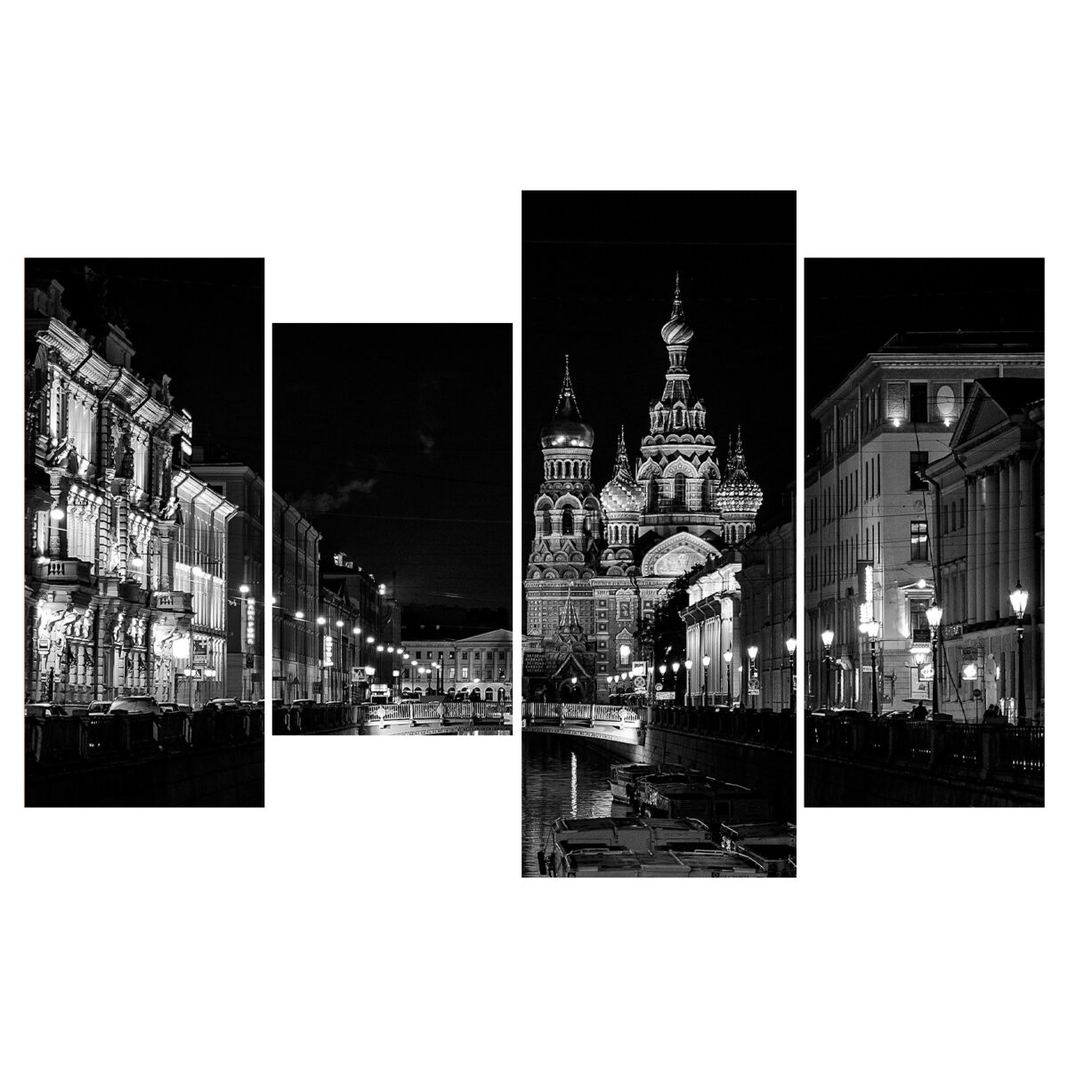 Картина модульная на холсте Ночной Петербург